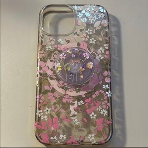 Kate Spade Multicolor Floral Phone Case with pop socket iPhone 14